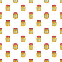 Jar of honey pattern, cartoon style vector