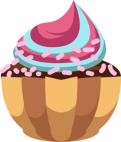 Bunte Cupcakes mit rosa Streuseln png