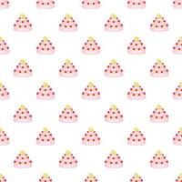 Wedding cake pattern, cartoon style vector