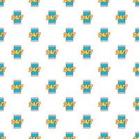 Round the clock phone support pattern vector