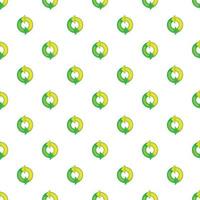 Green refresh arrows pattern, cartoon style vector