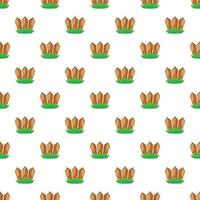 Fence with plants pattern, cartoon style vector