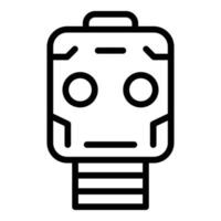 vector de contorno de icono de robot de cabeza. lindo juguete