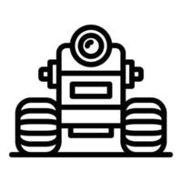 Robot wheel icon outline vector. Future mascot vector