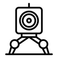 vector de contorno de icono de robot de cámara web. IA de Android