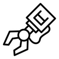 Hand robot ai icon outline vector. Future robot vector