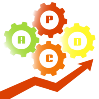 PDCA Cycle Plan-Do-Check-Act Cycle design on transparent background. png