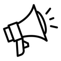 Megaphone icon outline vector. Speach rhetoric vector