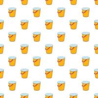 Orange bucket pattern, cartoon style vector