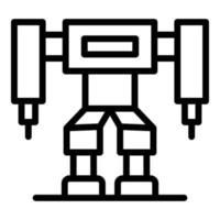 Robot icon outline vector. Cute toy vector