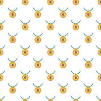 Third eye amulet pattern, cartoon style vector