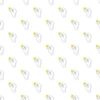 Hand holds coin pattern, cartoon style vector