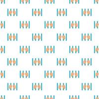 Man behind bars in prison pattern, cartoon style vector