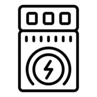 vector de contorno de icono de banco de energía inalámbrica. cargar batería
