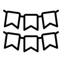 Chocolate festival flags icon outline vector. Egg cake vector