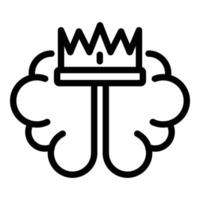 Crown brainstorming icon outline vector. Mind health vector