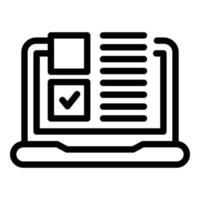 Laptop integrity icon outline vector. Core mission vector