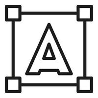 Edit point icon outline vector. Data interface vector