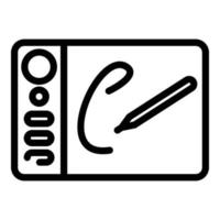 Draw smart tab icon outline vector. Phone app vector