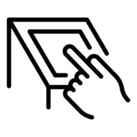 Touch finger icon outline vector. Digital screen vector