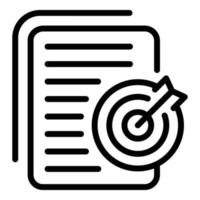 Task paper target icon outline vector. Goal career vector