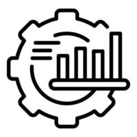 Job graph chart icon outline vector. Work time vector