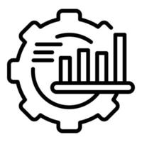 Job graph chart icon outline vector. Work time vector