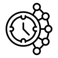 vector de contorno de icono de hora de tarea. empresa de equipo