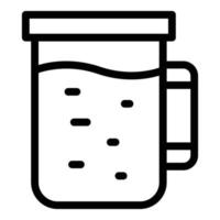 vector de contorno de icono de vaso de agua de dieta. energía corporal