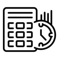 Job calculator icon outline vector. Increase task vector
