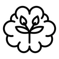 Flower in mind icon outline vector. Woman health vector