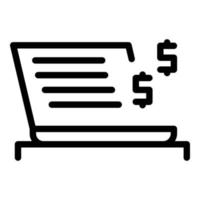 Online earn money icon outline vector. Making wallet vector
