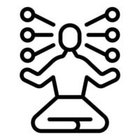 vector de contorno de icono de productividad de meditación. equipo de negocios