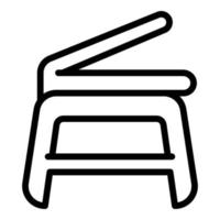 Best laptop stand icon outline vector. Desk computer vector