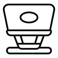 Posture laptop stand icon outline vector. Computer desk vector