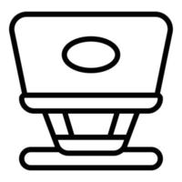 Posture laptop stand icon outline vector. Computer desk vector