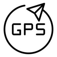 Gps trajectory icon outline vector. Motion pin vector