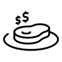Meat for money icon outline vector. Happy rich vector