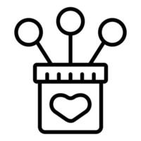 Love care box icon outline vector. Family heart vector