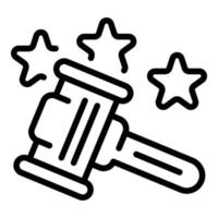 Charity gavel auction icon outline vector. People event vector