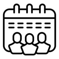 Donation people calendar icon outline vector. Community donate vector