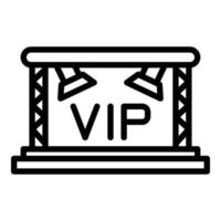 vector de contorno de icono de escena de concierto vip. fiesta de eventos