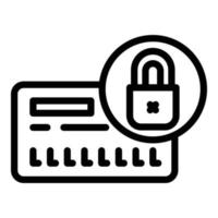 Secured bank card icon outline vector. Data secure vector