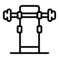 Stand gym barbell icon outline vector. Sport training vector