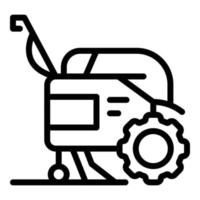 vector de contorno de icono de tractor de máquina. cultivador de granja