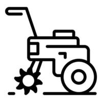 Garden cultivator icon outline vector. Combine equipment vector