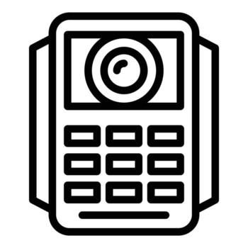 vector de contorno de icono de seguridad de intercomunicador de vídeo. camara de control