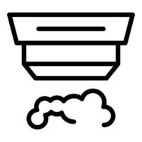 Check smoke detector icon outline vector. Fire sensor vector