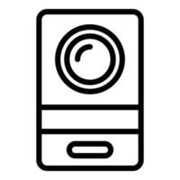 vector de contorno de icono de intercomunicador de vídeo digital. sistema de puerta