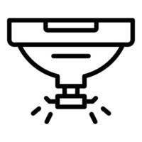 vector de contorno de icono de detector de humo de seguridad. sensor de fuego